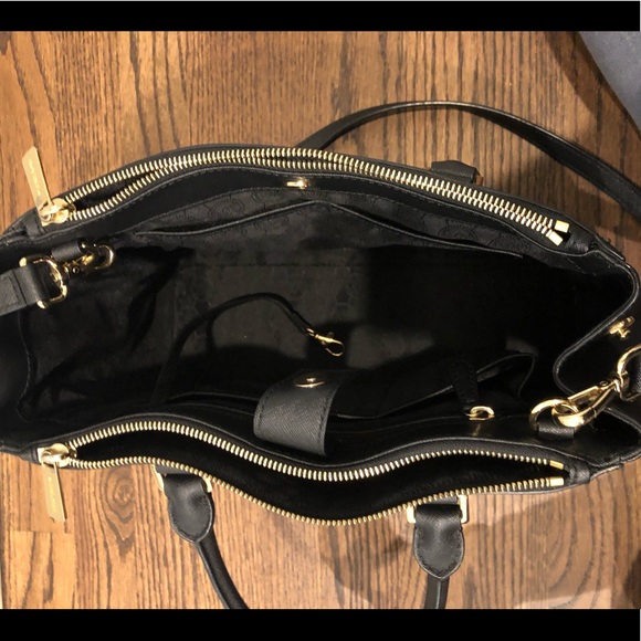 Michael Kors Black Satchel with two zippers